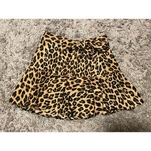 Zara Cheetah Print Tie Waist Mini Skort Size Small